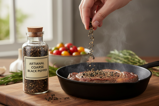 Black Pepper Coarse Grind in use